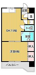 第3サンワビル 1DKの間取図画像