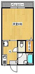 エスティアム中須賀 1Kの間取図画像