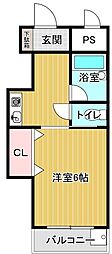 Saijo独身館 1DKの間取図画像