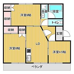 ジョイ・リーフわかくさ 3DKの間取図画像
