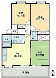 フォブール久松 3DKの間取図画像