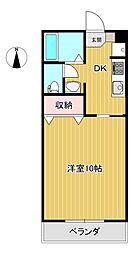 モンテポレール 1DKの間取図画像