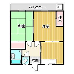 伊藤アパート 2DKの間取図画像