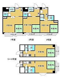 石川マンション5 1Kの間取図画像