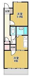 サンワタチバナNo.6 2Kの間取図画像