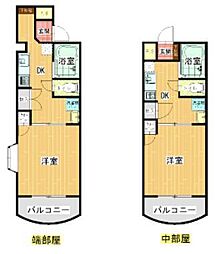 アサヒレジデンス 1DKの間取図画像