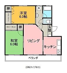 冨士鐵工八丁マンション 3DKの間取図画像