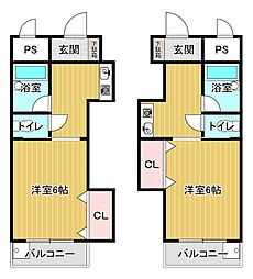 Saijo独身館 1DKの間取図画像