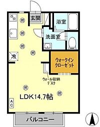 リッツハウス古川 ワンルームの間取図画像