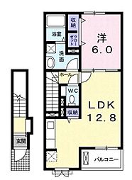 サンフィールド・セレナA 1LDKの間取図画像