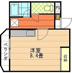 シャトーフジタ ワンルームの間取図画像