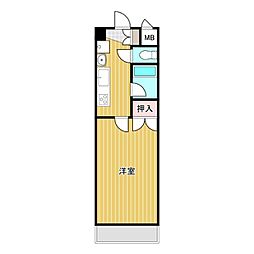 古川ハイム二番館 1Kの間取図画像