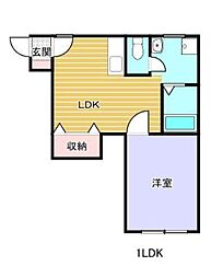 JOYパラッツォ喜多川 1LDKの間取図画像