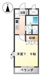 ルミナス　サンハイツ 2階1Kの間取り