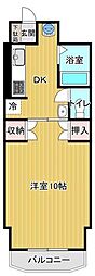 マルイハイビスカス 1DKの間取図画像
