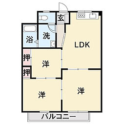 コーポラス伊賀 3LDKの間取図画像