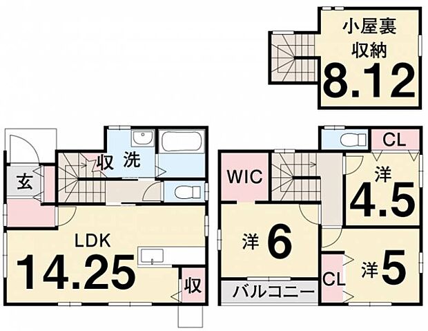 使い勝手のいい3LDKの間取りに、8帖超の大型小屋裏収納をプラス。収納量が自慢の高性能住宅。