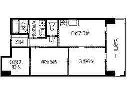 Y-FLAT 2LDKの間取図画像