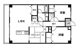 オレンジコート高松北棟 3LDKの間取図画像
