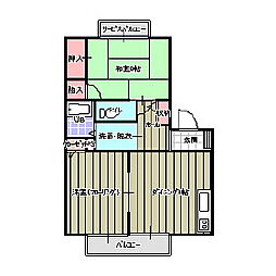 シャーメゾン幸 2DKの間取図画像