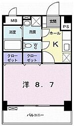 モンシェ　モア・II 506 5階1Kの間取り