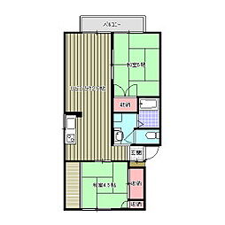 ルミエール-10 2LDKの間取図画像