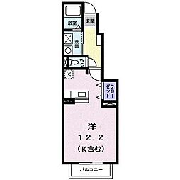 サンシャイン桜木 103 1階ワンルームの間取り