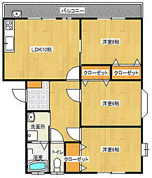 102 2階3LDKの間取り