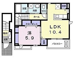 マウナ・オハナ 203 2階1LDKの間取り