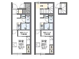 レオパレス松木 114 1階1Kの間取り