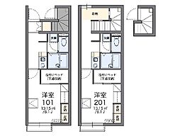 レオパレス垣生 1Kの間取図画像