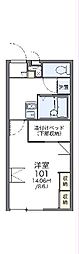 レオパレスメイプルハイム八雲 1Kの間取図画像