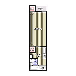ヴィラージュぶーけ 1Kの間取図画像
