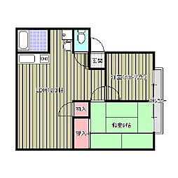 グリームハイツ 1LDKの間取図画像