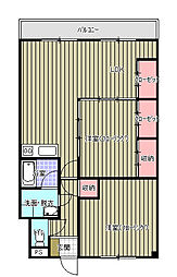 アーバンコート北新町 2LDKの間取図画像