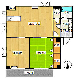 グラン・メゾン・トレビA 2LDKの間取図画像
