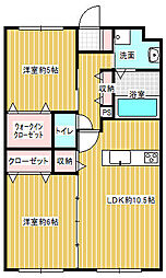 アンフィニ中萩 2LDKの間取図画像