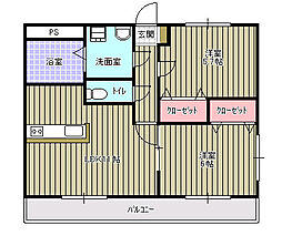 サンパティーク・2 2LDKの間取図画像