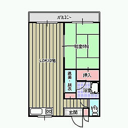 グラッド・ハウスローゼ 1LDKの間取図画像