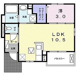 パールコート東雲II 103 1LDKの間取図画像