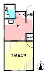 スミダハイツ／高知市旭天神町／JR旭駅徒歩7分／1DK 2階1DKの間取り