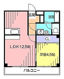 グランパレスパゴダ／高知市朝倉丙／1LDK 6階1LDKの間取り