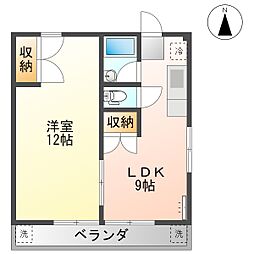 高知市河ノ瀬町　1LDK　4F(敷金礼金0円) 4階1LDKの間取り
