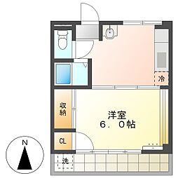 高知市朝倉甲　1DK　2F（初期費用減額CP） 2階1DKの間取り