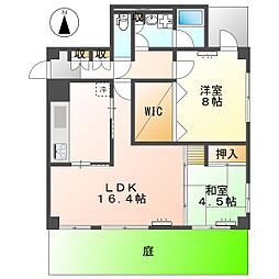 高知市中久万 2LDK 1F(初期費用減額CP) 1階2LDKの間取り