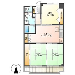 高知市一ツ橋町2　3LDK　1F（敷地内P1台込・南向) 1階