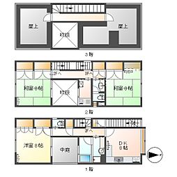 高知市大膳町 3DK メゾネット(初期費用減額CP) 3階