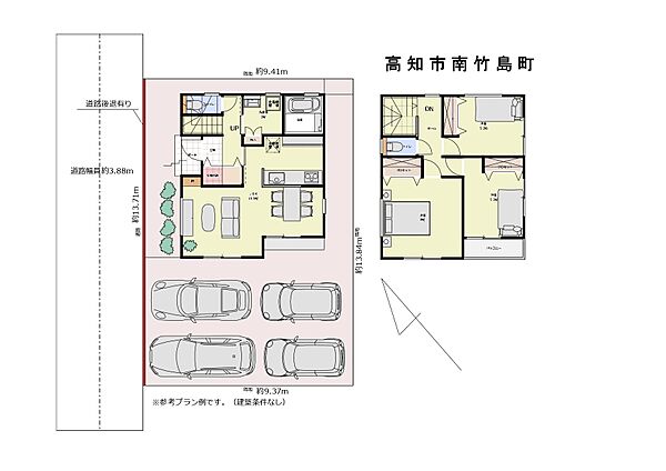■お好きな工務店さんで建築できます。 建築プラン図は、土地に建物を配置した際のイメージがしやすいための、参考資料です。