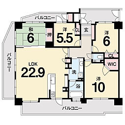 フローレンス鷹匠 4LDKの間取図画像