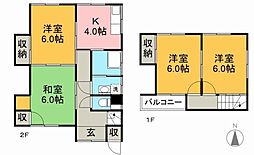 朝倉甲貸家 2階4Kの間取り